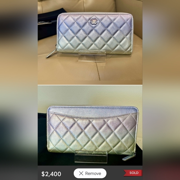 SOLD 🦄 💎Chanel Iridesent long zip wallet - Picture 3 of 13